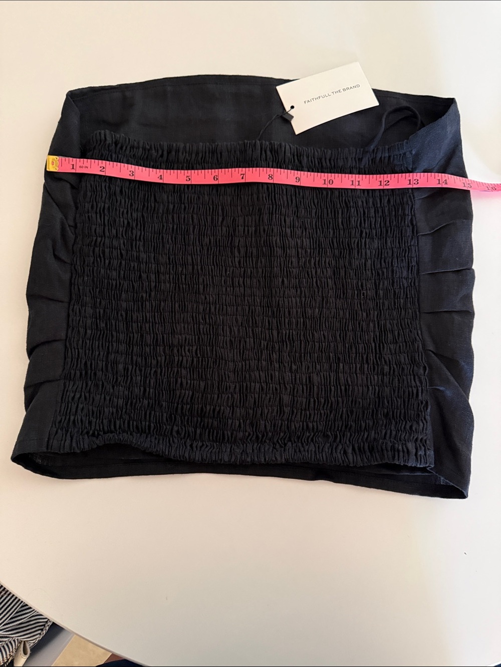 Faithfull the Brand Black Linen Set Nelli Maxi Skirt & Strapless Crop Top SZ 12 - Picture 4 of 16